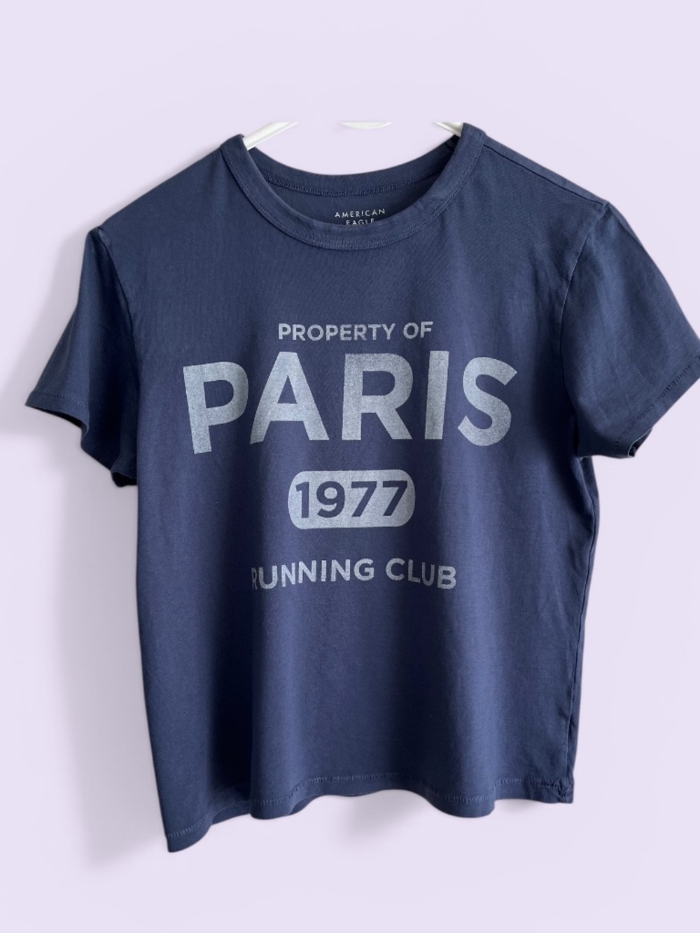 American Eagle Navy Paris Running Club Tee Size XS